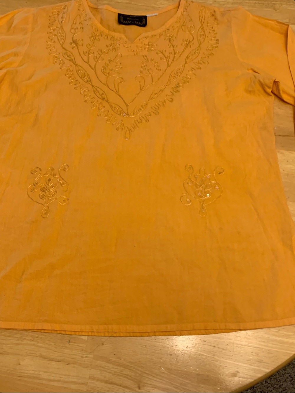 Raj Yellow-Orange Embroidered Tunic